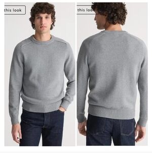 J. Crew Heritage cotton crewneck sweater in Heather Steel